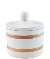 Mud Pie White House Wood Strap Canister