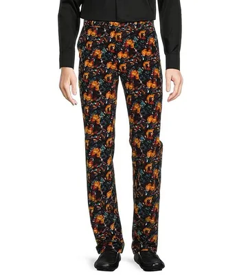 Murano Ancient Renaissance Collection Alex Slim Fit Floral Corduroy Suit Separates Dress Pants