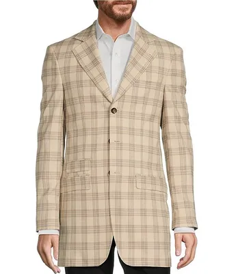 Murano Ancient Renaissance Collection Slim Fit Plaid Suit Separates Blazer
