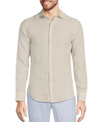 Murano Baird McNutt Linen Slim Fit Solid Long Sleeve Woven Shirt