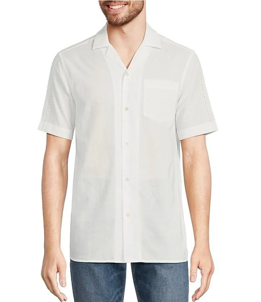 Cotton Poplin Eyelet Detail Woven Shirt