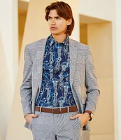 Murano Modern Maritime Collection Slim-Fit Plaid Blazer