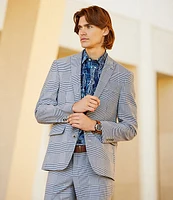 Murano Modern Maritime Collection Slim-Fit Plaid Blazer