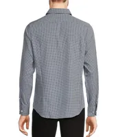 Murano Performance Stretch Slim Fit Circle Print Long Sleeve Woven Shirt