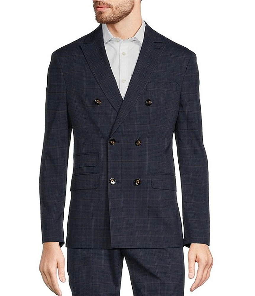 Murano Slim-Fit Double Breasted Glen Plaid Blazer