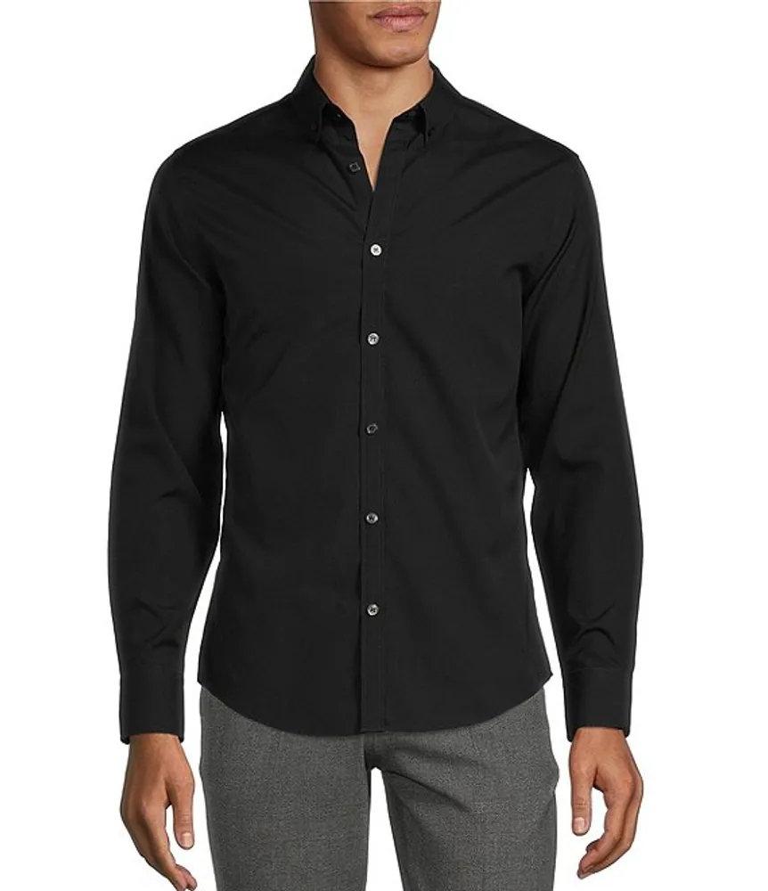 Murano Collezione Collection Slim-Fit Non-Iron Solid Long-Sleeve Woven Shirt