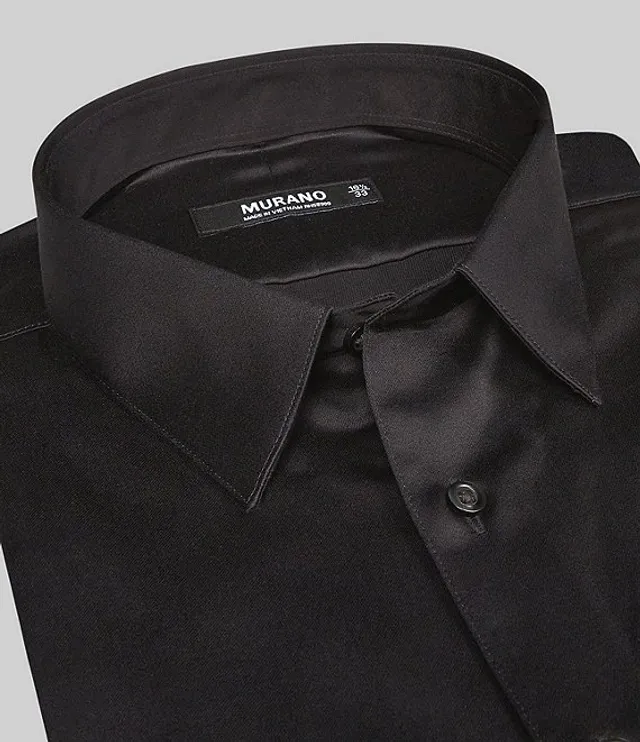 Murano Wardrobe Essentials Big & Tall Slim Fit Solid Stretch Twill Long  Sleeve Woven Shirt