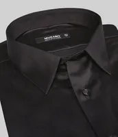 Murano Slim-Fit Point Collar Solid Sateen Dress Shirt