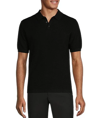 Murano Slim-Fit Solid Textured Polo Sweater