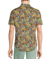 Murano Verdant Vibes Collection Slim-Fit Multi Floral Print Short Sleeve Woven Shirt