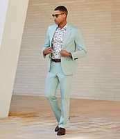 Murano Verdant Vibes Collection Slim-Fit Sateen Suit Separates Blazer