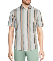 Murano Verdant Vibes Collection Slim Fit Stripe Short Sleeve Woven Shirt