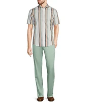 Murano Verdant Vibes Collection Slim Fit Stripe Short Sleeve Woven Shirt