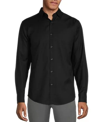 Murano Wardrobe Essentials Big & Tall Slim Fit Solid Stretch Twill Long Sleeve Woven Shirt