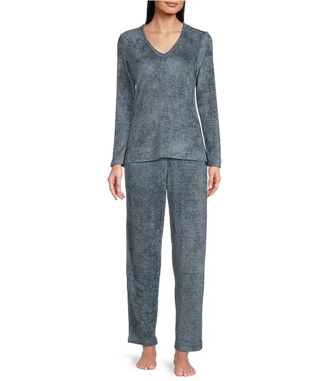 Natori N By Natori Unwind Feathered-Chenille Coordinating Lounge Pants