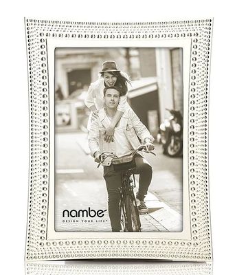 Nambe Silver-Plated Bowed Side Beaded Picture Frame