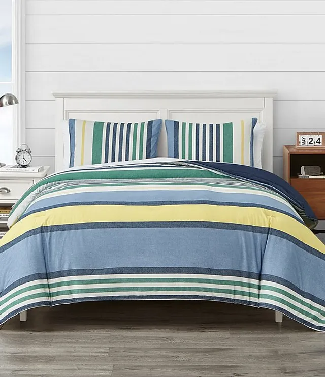 Nautica Stripe Cotton Percale Sheet Set Queen Coleridge Charcoal