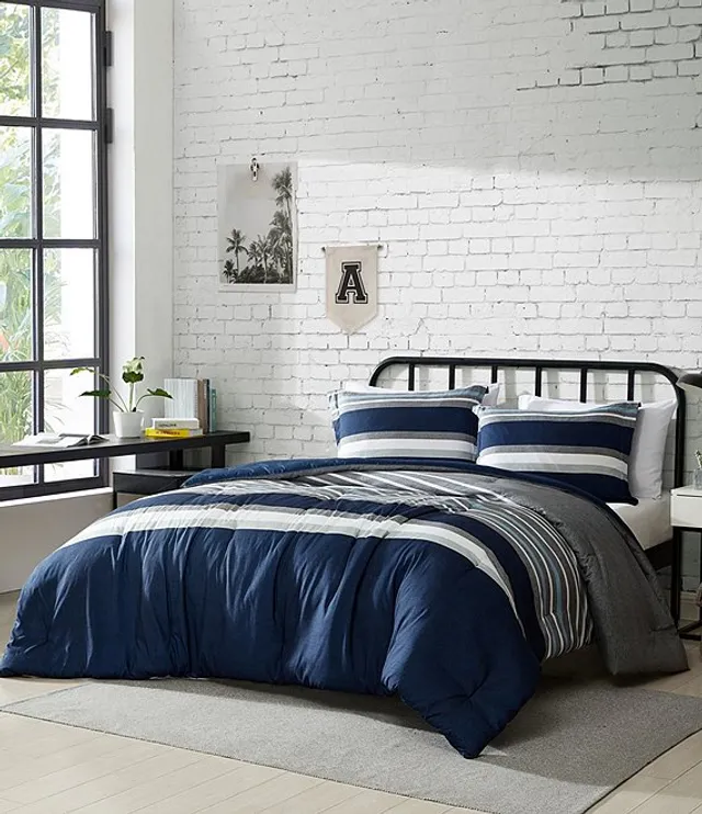 Nautica Lewes Grey Microsuede Reversible Comforter Mini Set