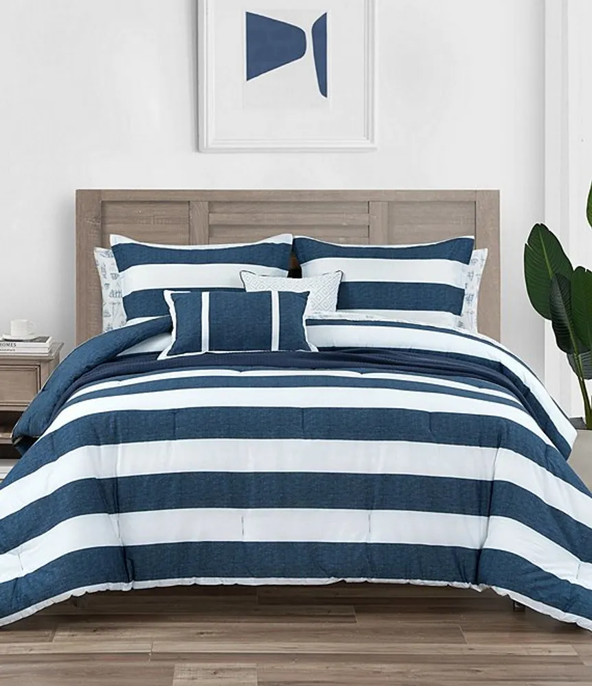 Nautica, Bedding, Nautica Craver Reversible Grey Cotton Comforter Set  King New