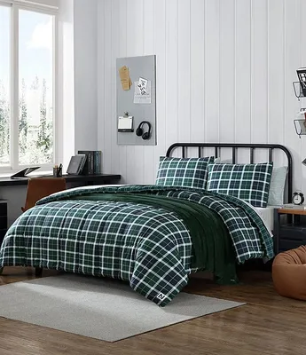 Nautica North Sail Plaid Microfiber Reversible Duvet Cover Mini Set