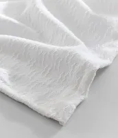 Nautica Ripple Cove White Organic Cotton Bed Blanket