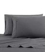 Nautica Solid Grey Cotton Percale Sheet Set