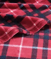 Nautica Winter Tattersall Red Ultra Soft Plush Fleece Blanket