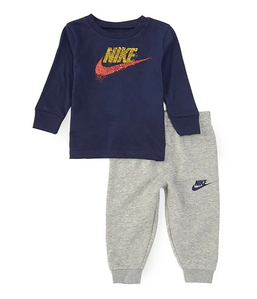 Nike Baby Girls 12-24 Months Long Sleeve Sueded Fleece Sweatshirt & Stretch  Jersey Leggings Set