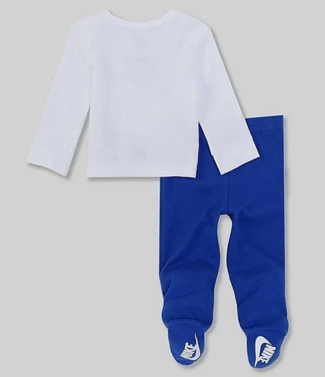 Nike Baby Boys Preemie-9 Months Long-Sleeve Logo Jersey Tee Thermal Footed  Pants & Hat Set