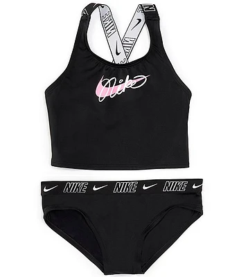 Nike Big Girls 7-16 Crossback Midkini Swimsuit Set