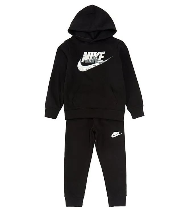 Nike NSW Fleece Pullover + Jogger Infant Toddler Set Black White