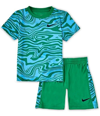 Nike Little Boys 2T-7 Short Sleeve Graphic Paint T-Shirt & Set
