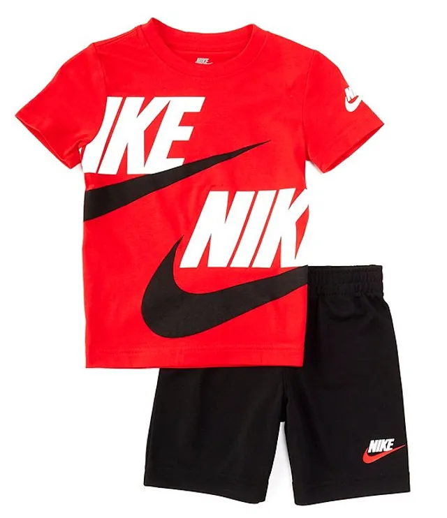 Nike Little Boys 2T-7 Short Sleeve Dropset Jersey T-Shirt & Double Knit Shorts  Set