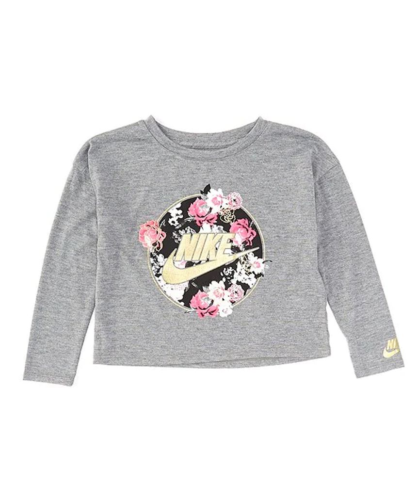 Little Girls 2T-6X Long-Sleeve Floral Graphic T-Shirt