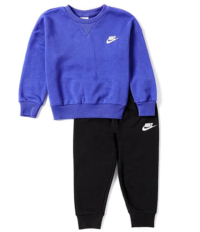 Nike Little Boys 2T-7 Long Sleeve Crew Neck Tee and Fleece Jogger Pants Set