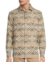 Nomad Collection Long Sleeve Brushed Jacquard Southwest Diamond Shirt Jacket