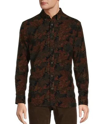 Nomad Collection Long Sleeve Corduroy Leaf Print Shirt