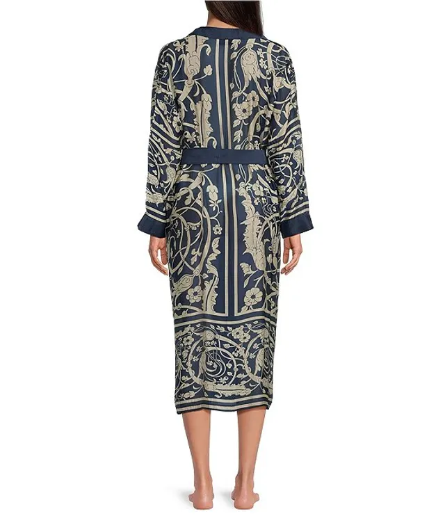 Allover Printed Cotton Jersey Long Robe