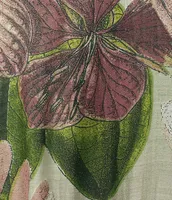One Hundred Stars Woven Protea Print Long Sleeve Wrap Robe