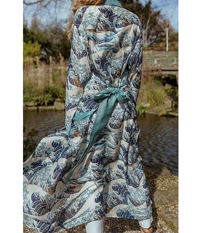 Carole Hochman Allover Printed Cotton Jersey Long Robe