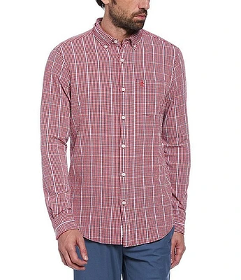 Original Penguin Seersucker Plaid Long Sleeve Woven Shirt