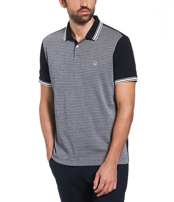 Original Penguin Stripe Jacquard Short Sleeve Polo Shirt