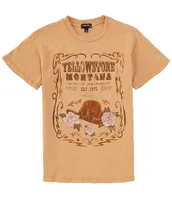 Originality Big Girls 7-16 Short Sleeve Yellowstone Montana Graphic T-Shirt