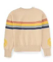 Originality Big Girls 7-16 Long Sleeve Rainbow Stripe Sweater
