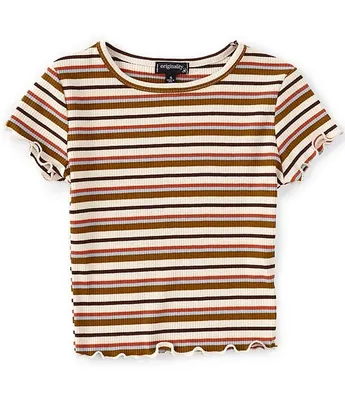 Originality Big Girls 7-16 Short Sleeve Stripe Baby Rib T-Shirt