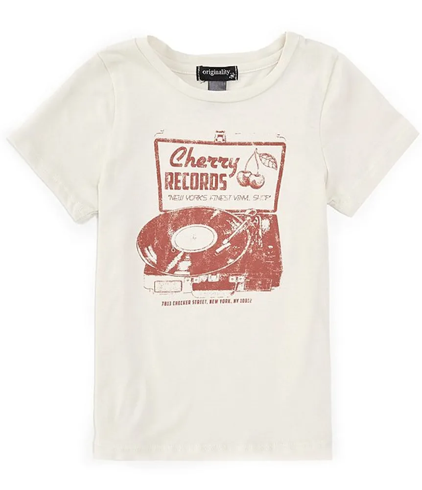 Originality Little Girls 2T-6X Short-Sleeve Cherry Records Crop T-Shirt