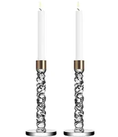 Orrefors Carat Brass Candlestick, Set of 2