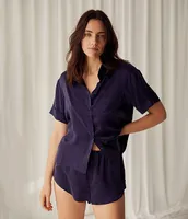 Papinelle Audrey Washable Silk Shorty Pajama Set