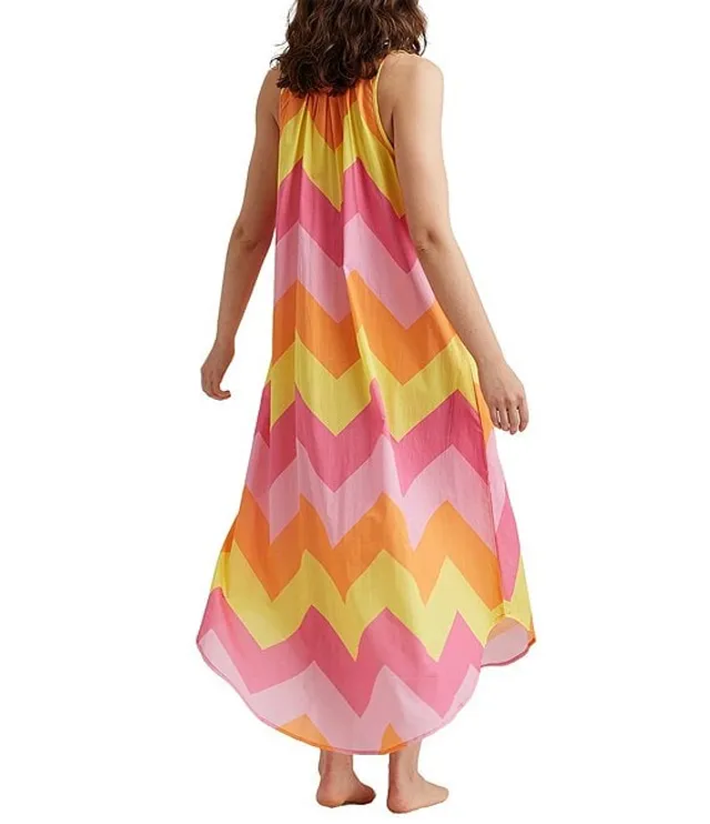 Papinelle Ava Chevron Woven Sleeveless Button-Front Pocketed