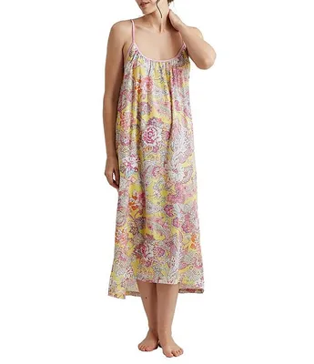 Papinelle Ella Floral Sleeveless Scoop Neck Pocketed Maxi Nightgown